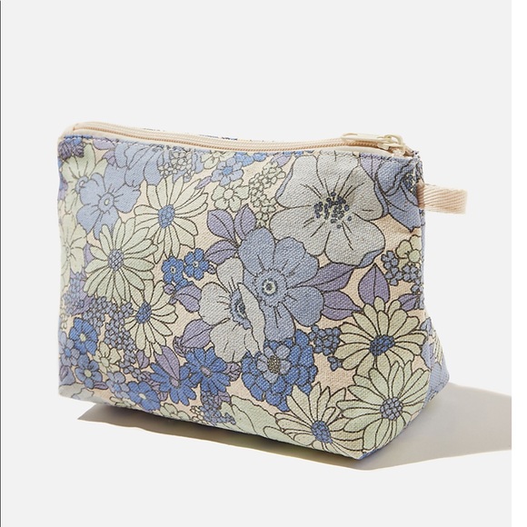 Handbags - NWT Blue Floral Cosmetic Bag